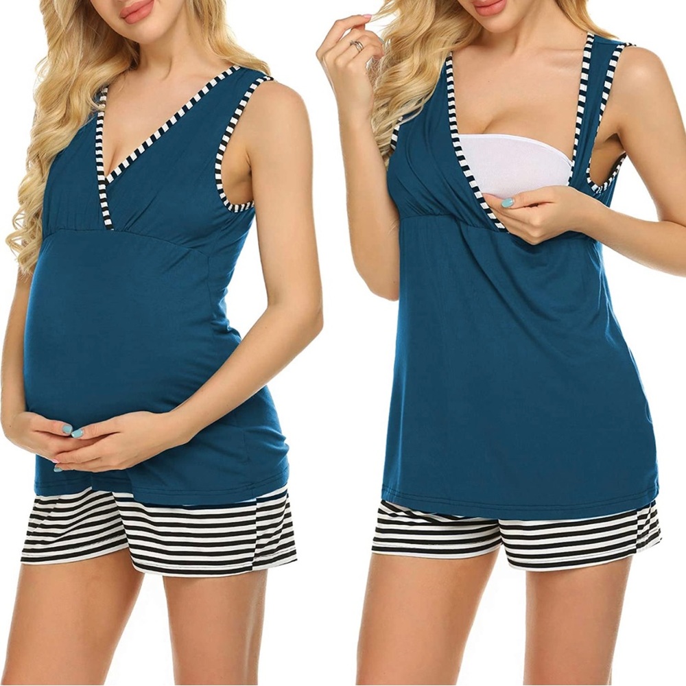 Nursing PJS Maternity Nursing Pajamas Shorts set